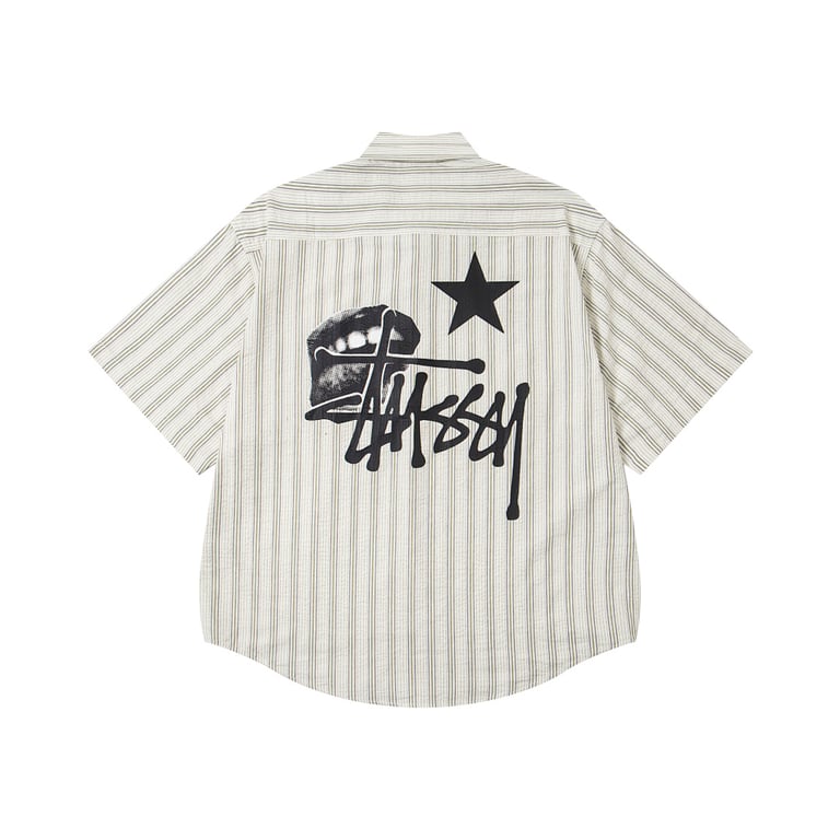 Stüssy Striped Short Sleeve Shirt Apricot - 4