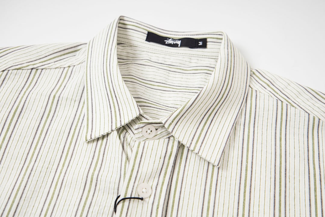 Stüssy Striped Short Sleeve Shirt Apricot - 5