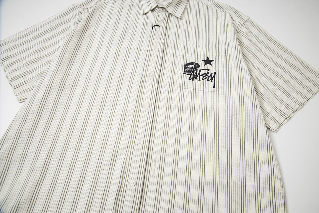 Stüssy Striped Short Sleeve Shirt Apricot - 6