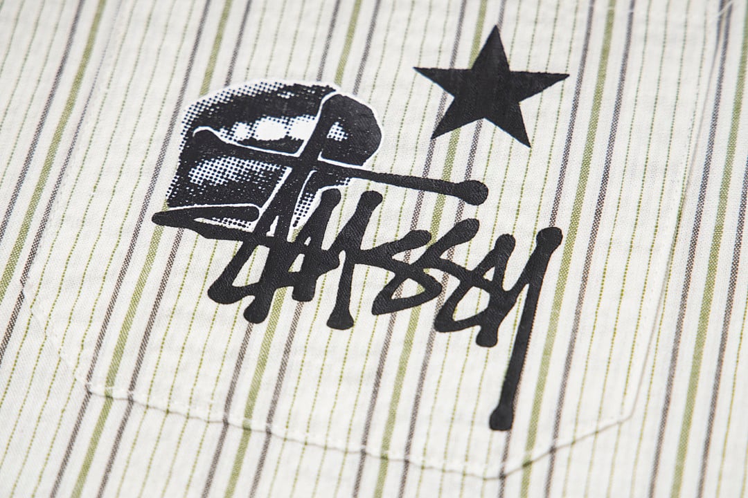 Stüssy Striped Short Sleeve Shirt Apricot - 8