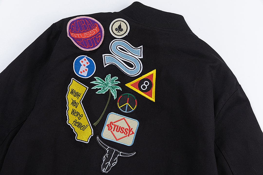 Stüssy SS22 Multi-Patch Baseball Jacket Black - 12