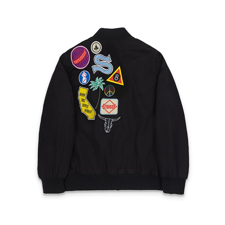 Stüssy SS22 Multi-Patch Baseball Jacket Black - 3