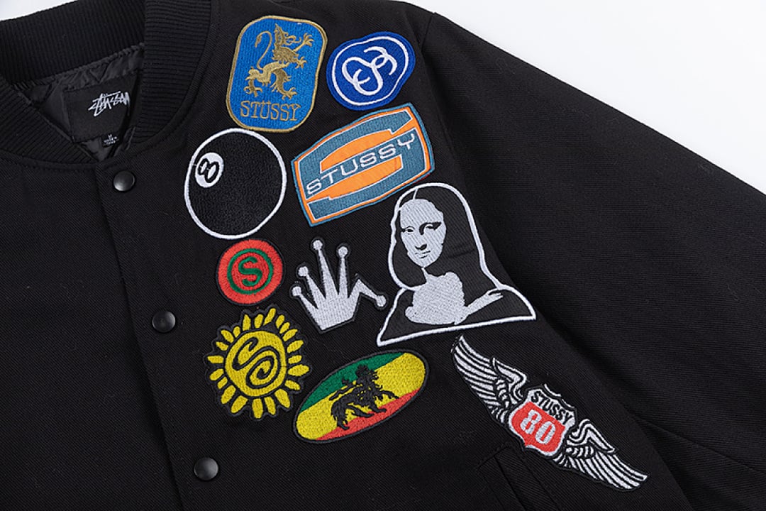 Stüssy SS22 Multi-Patch Baseball Jacket Black - 4