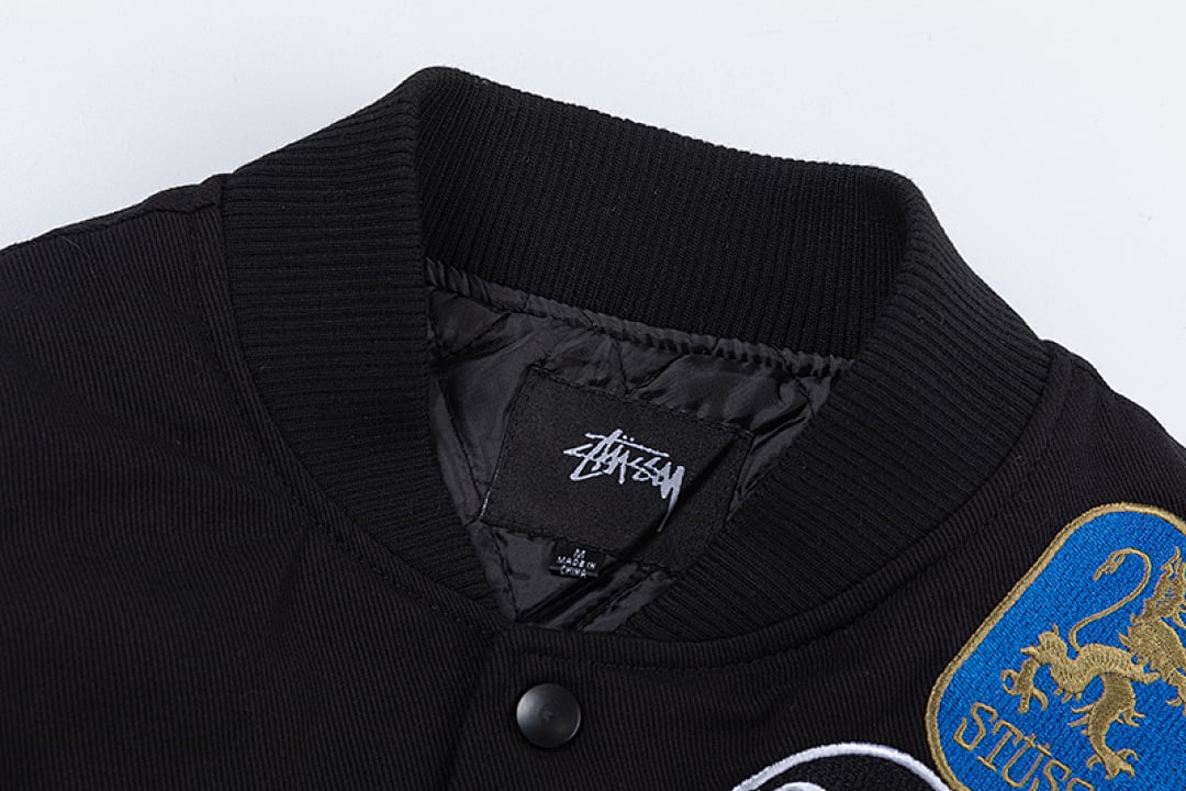 Stüssy SS22 Multi-Patch Baseball Jacket Black - 5
