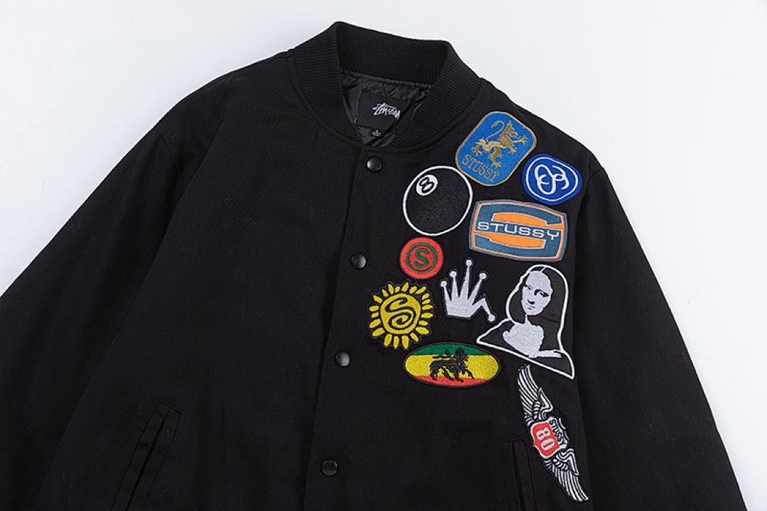 Stüssy SS22 Multi-Patch Baseball Jacket Black - 6