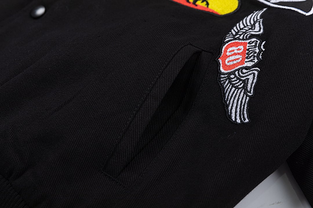 Stüssy SS22 Multi-Patch Baseball Jacket Black - 8