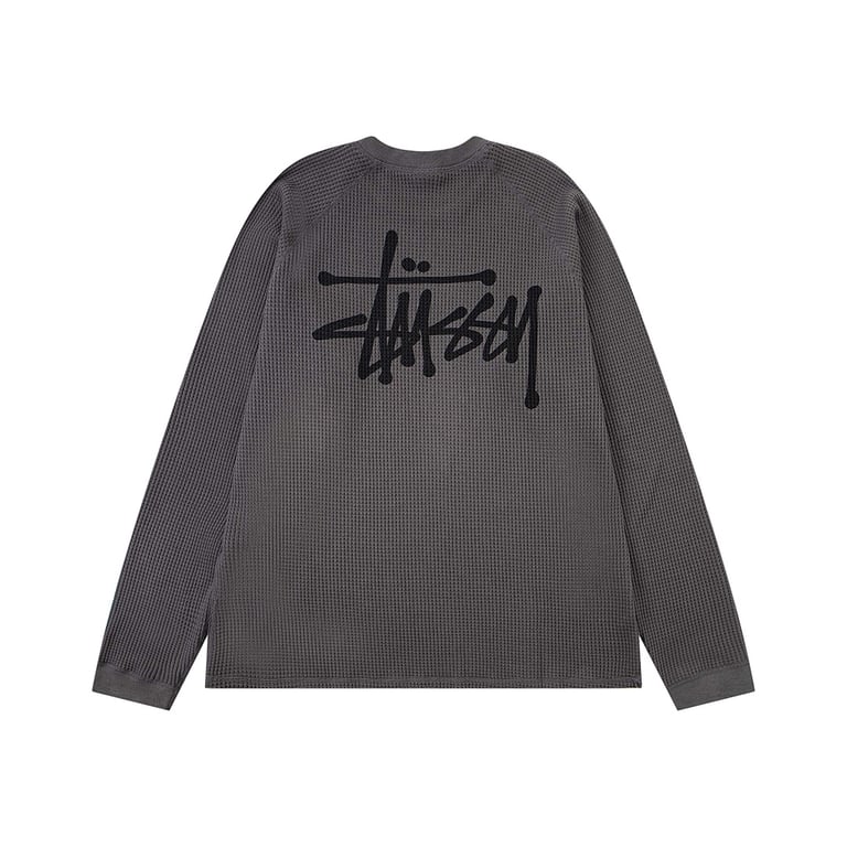 Stüssy 2025 Fall Washed Waffle-Knit Long-Sleeve - 13