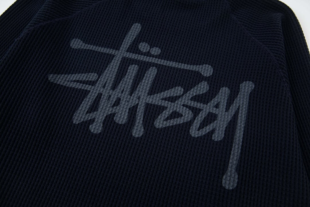Stüssy 2025 Fall Washed Waffle-Knit Long-Sleeve - 24