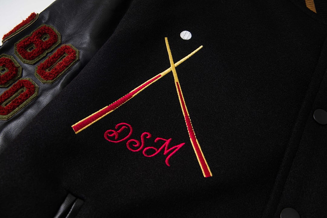 Stüssy FW20 8 Ball 40th Anniversary Varsity Jacket Black - 18