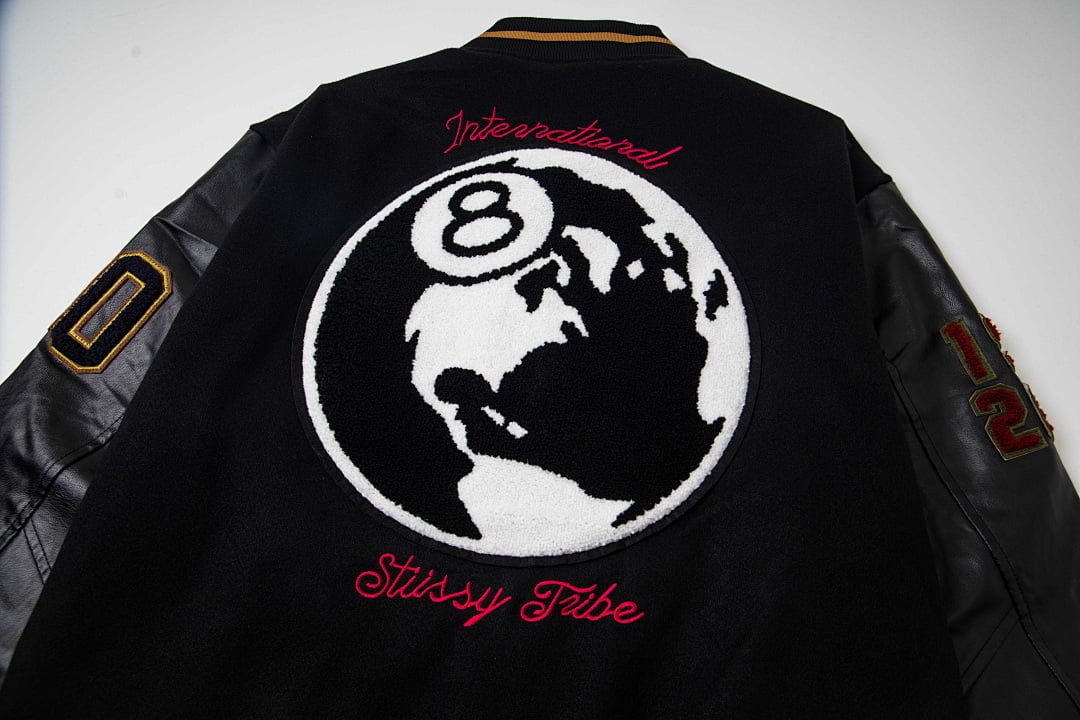 Stüssy FW20 8 Ball 40th Anniversary Varsity Jacket Black - 6