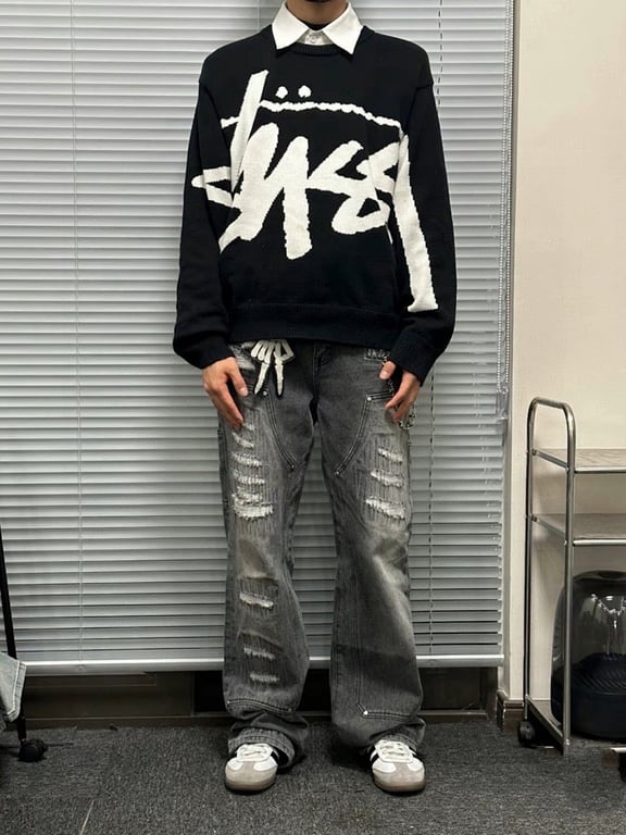 Stüssy Classic Reversible Large-Logo Knit Sweater - 26