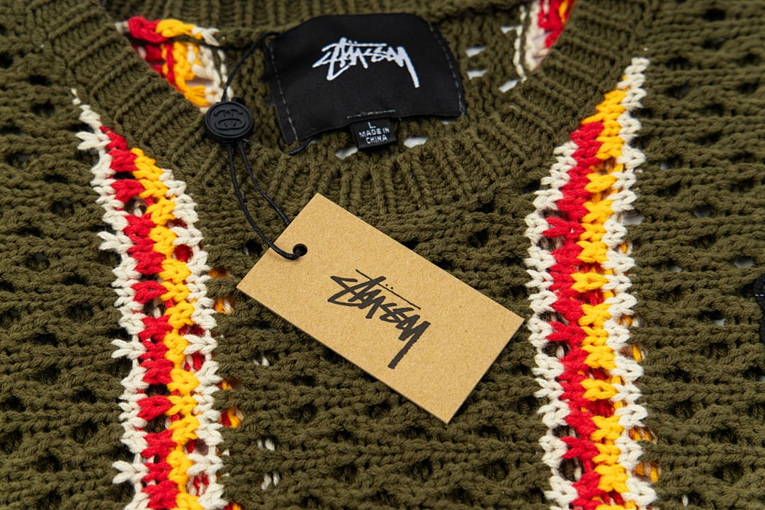 Stüssy x Patta SS24 Striped Hollow Sweater Green - 11