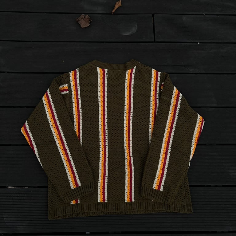 Stüssy x Patta SS24 Striped Hollow Sweater Green - 14