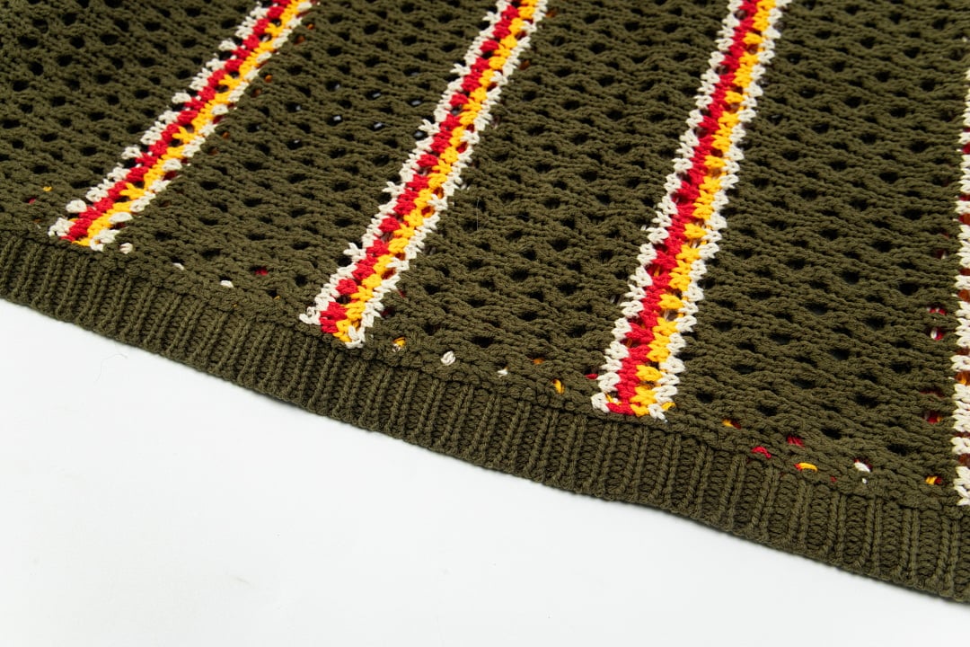 Stüssy x Patta SS24 Striped Hollow Sweater Green - 9