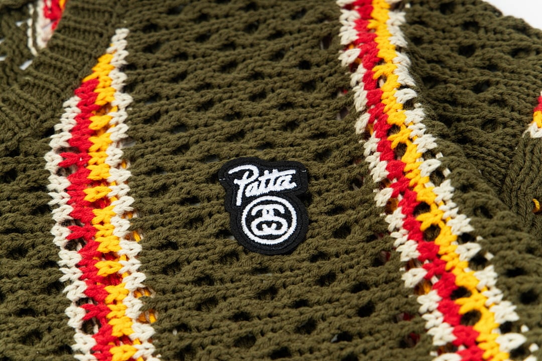 Stüssy x Patta SS24 Striped Hollow Sweater Green - 10