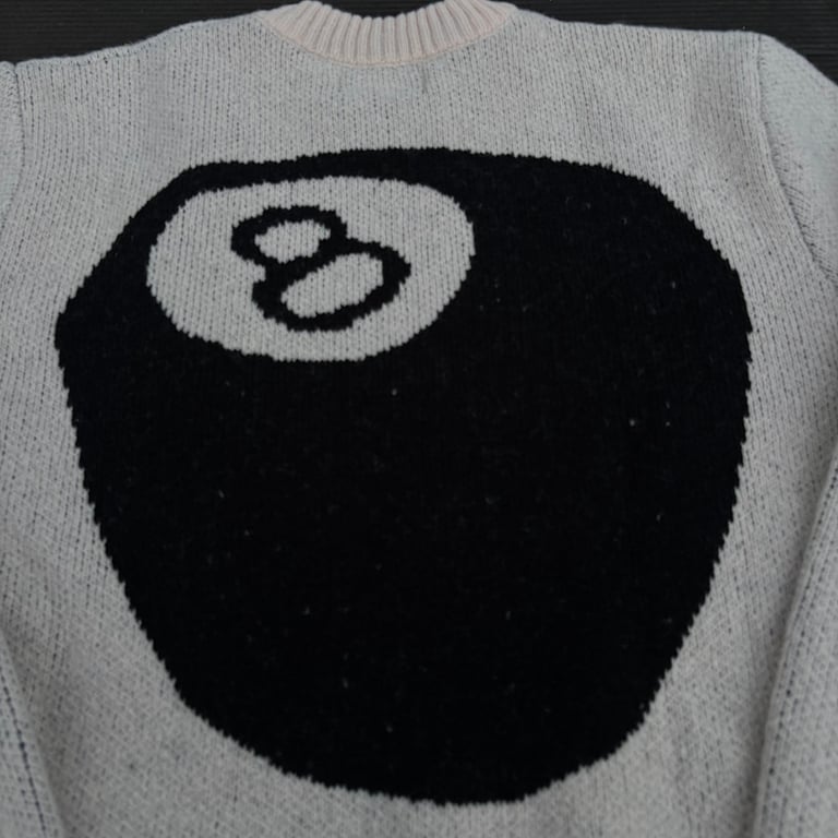 Stüssy 8 Ball Mohair Sweater Beige - 4