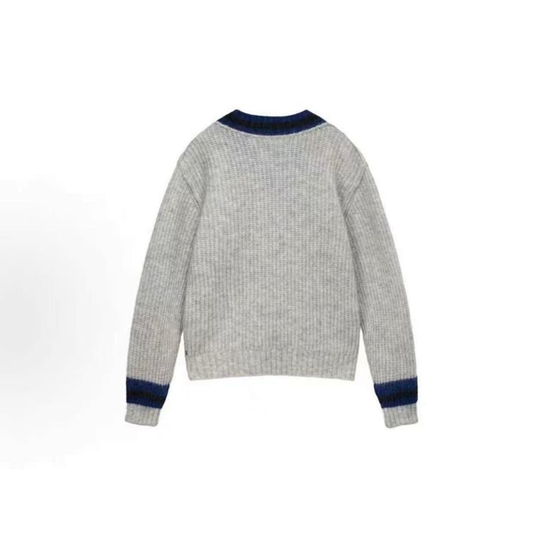 Stüssy Mohair Tennis Sweater Gray - 8
