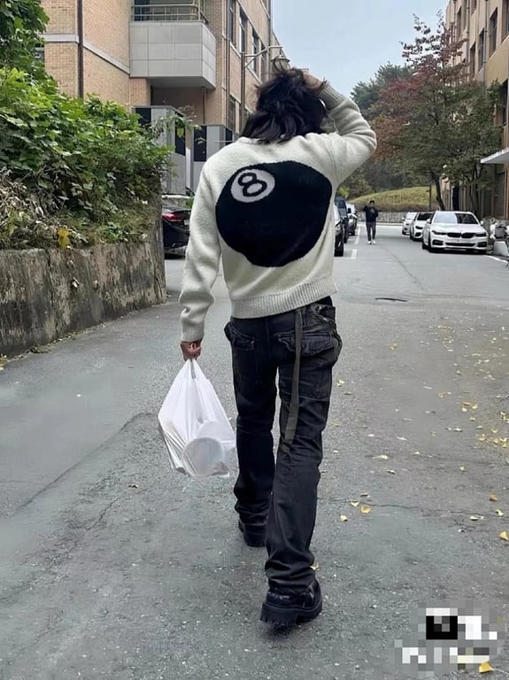 Stüssy 8-Ball Mohair Sweater Beige - 3