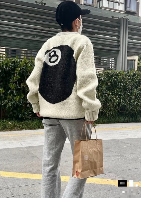 Stüssy 8-Ball Mohair Sweater Beige - 5