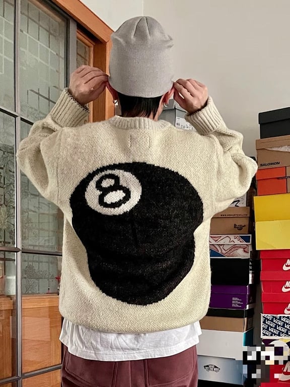 Stüssy 8-Ball Mohair Sweater Beige - 7