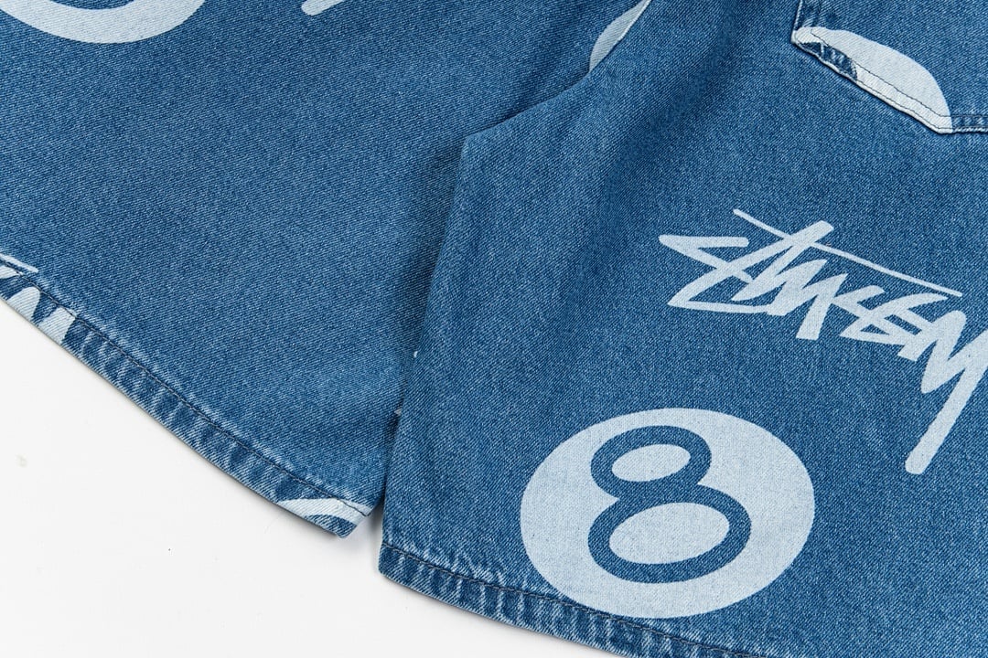 Stüssy No.8 Print Denim Shorts - 12