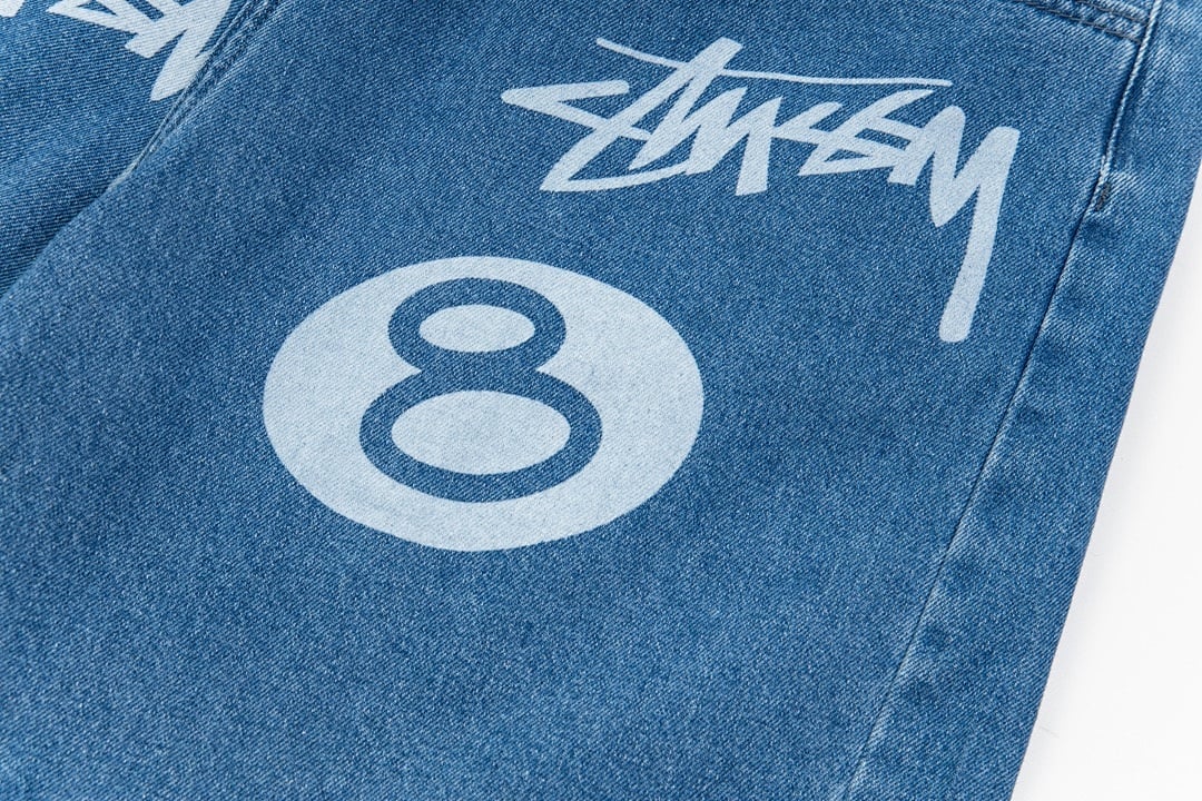 Stüssy No.8 Print Denim Shorts - 17