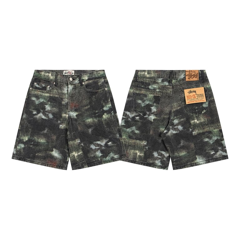 Stüssy Big Ol' Jean STENPAT Camo Denim Shorts - 3