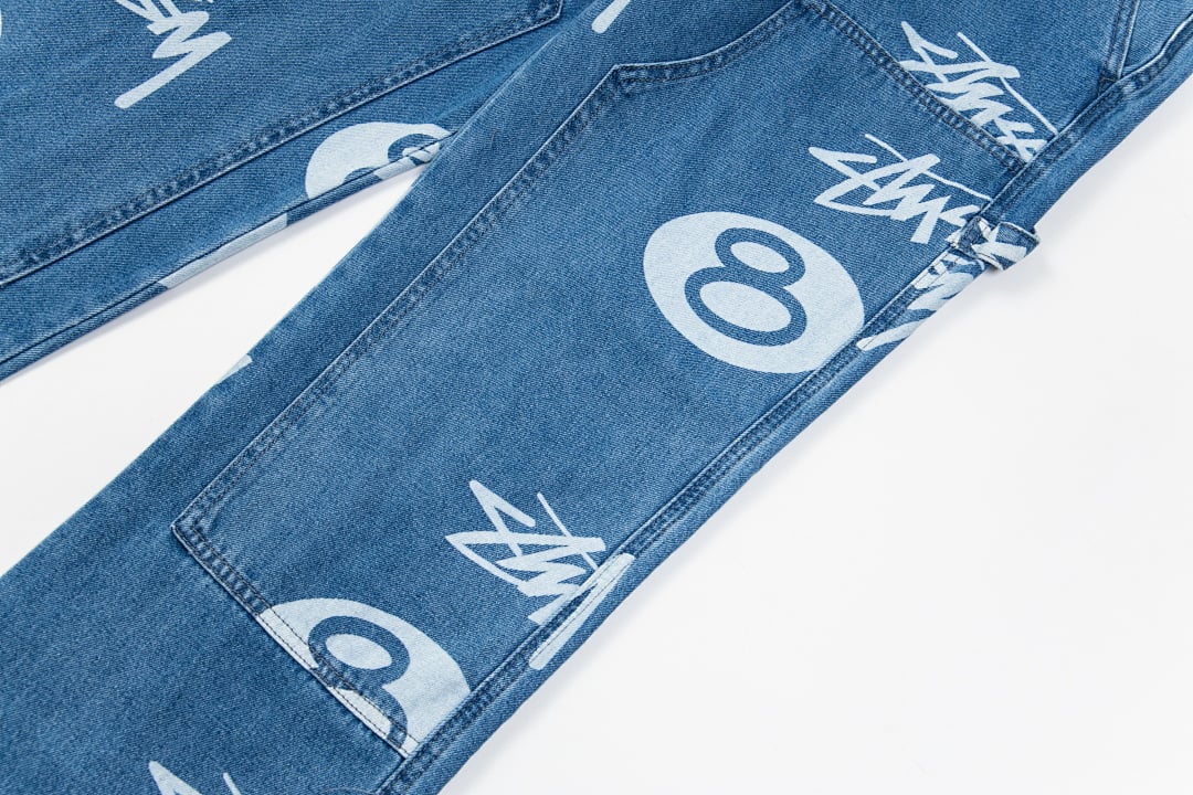 Stüssy 8-Ball Full Print Denim Pants - 12