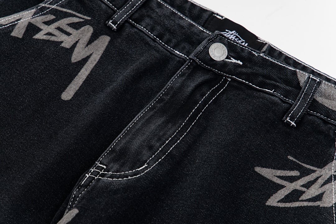 Stüssy 8-Ball Full Print Denim Pants - 23