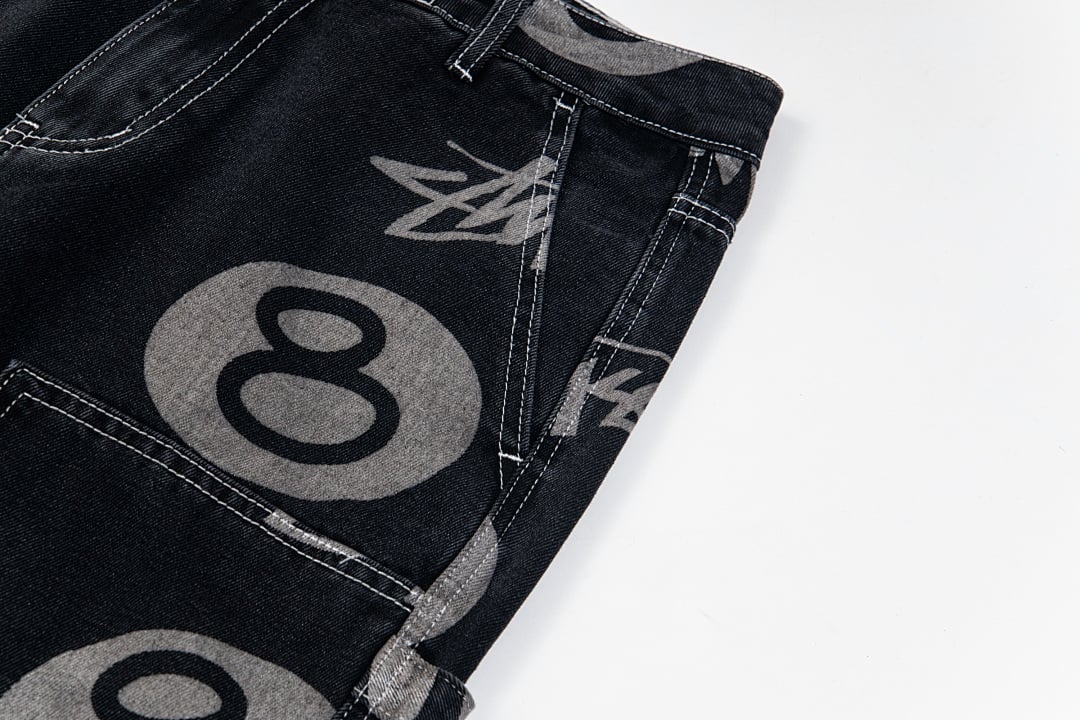 Stüssy 8-Ball Full Print Denim Pants - 25
