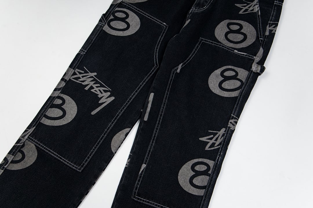 Stüssy 8-Ball Full Print Denim Pants - 26