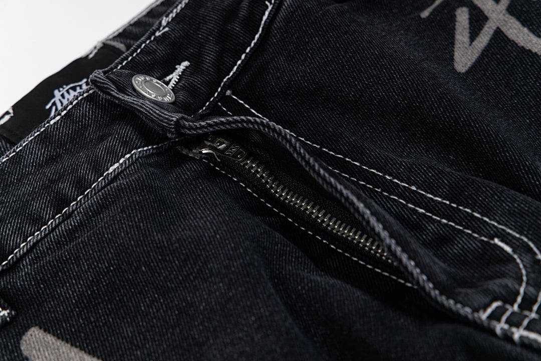 Stüssy 8-Ball Full Print Denim Pants - 30
