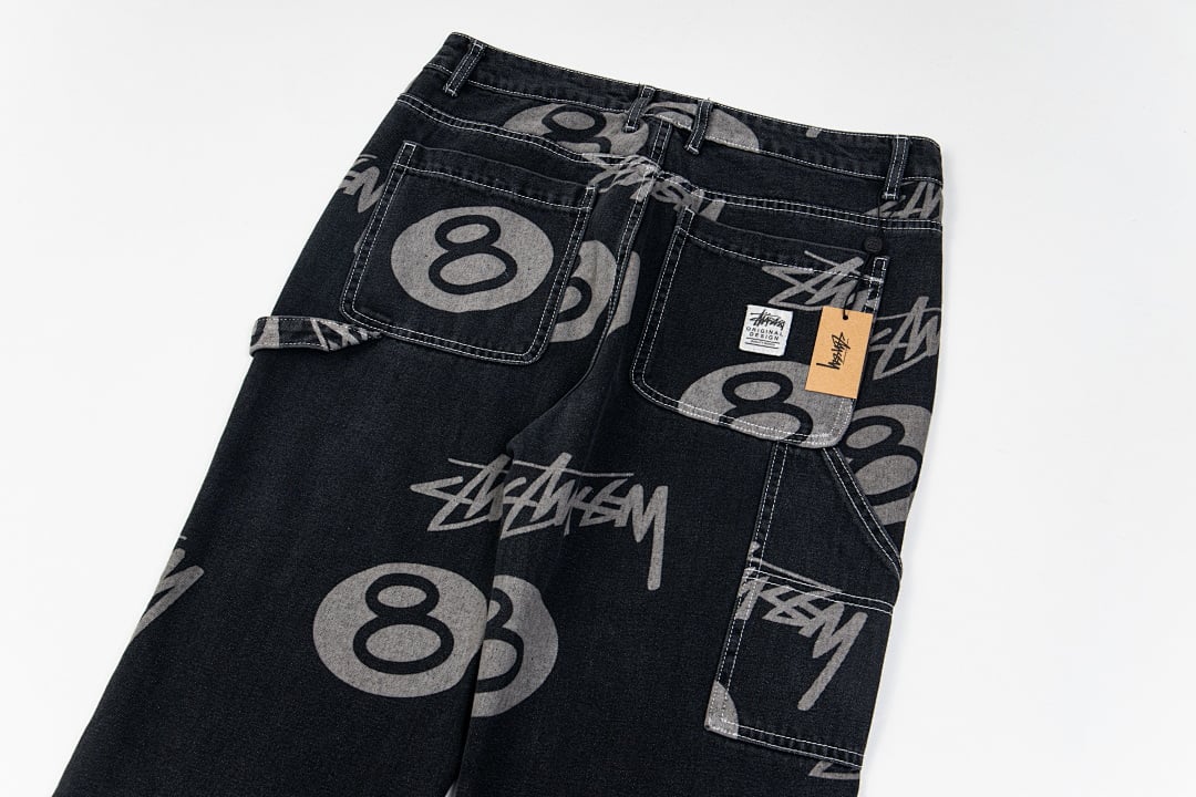 Stüssy 8-Ball Full Print Denim Pants - 32