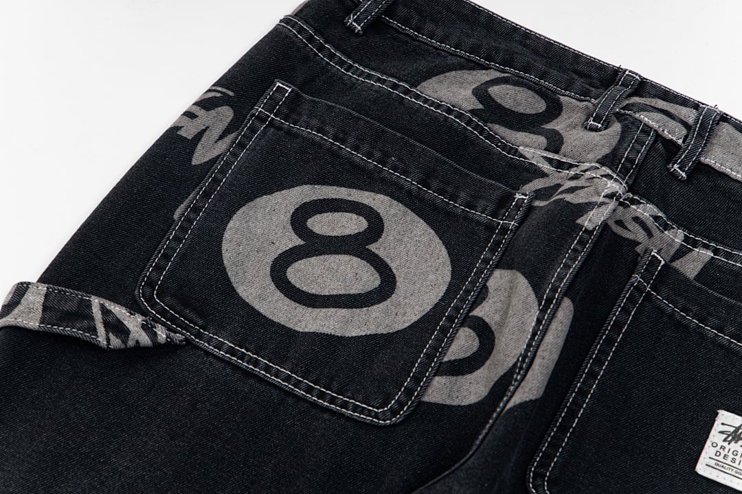 Stüssy 8-Ball Full Print Denim Pants - 33