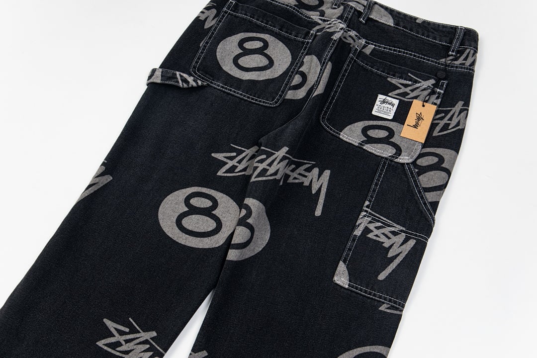 Stüssy 8-Ball Full Print Denim Pants - 35