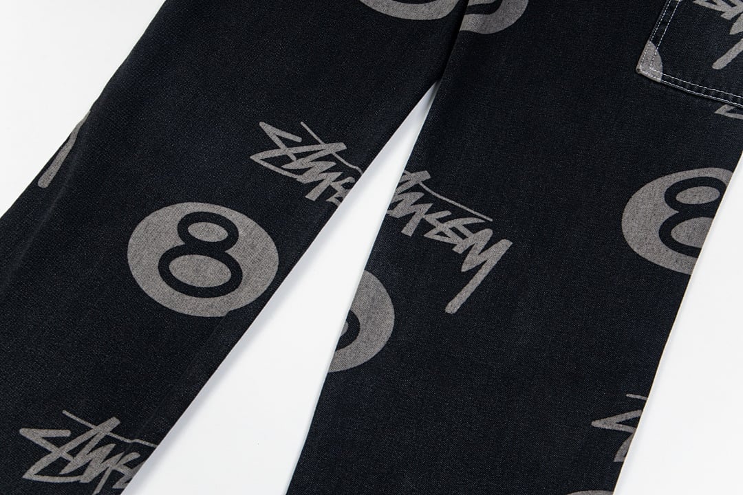 Stüssy 8-Ball Full Print Denim Pants - 36