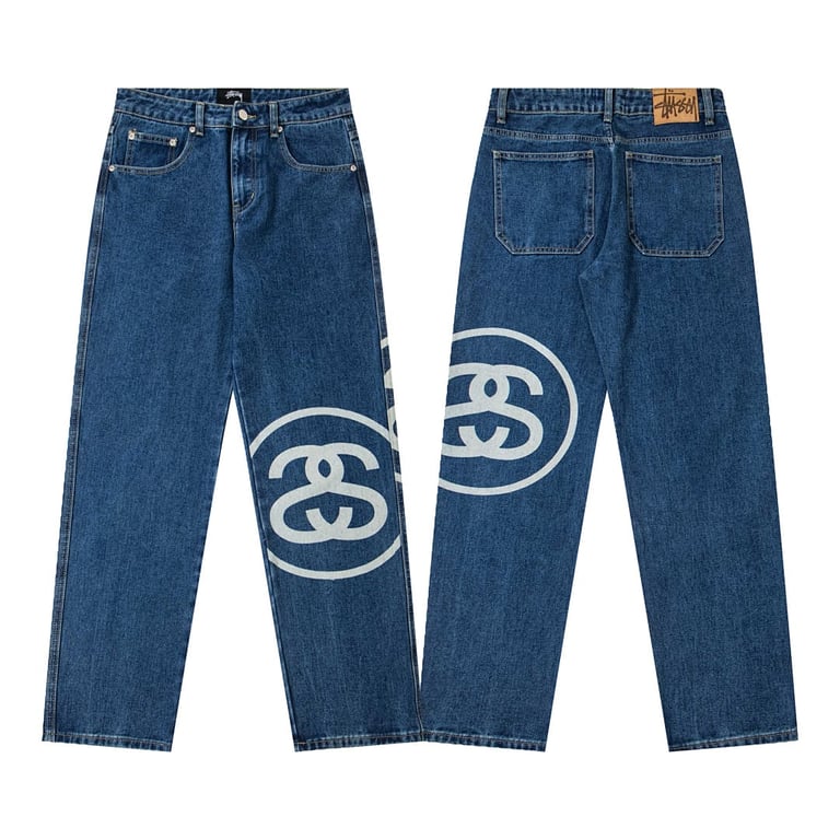 Stüssy SS25 Big Logo Denim Pants Blue - 3