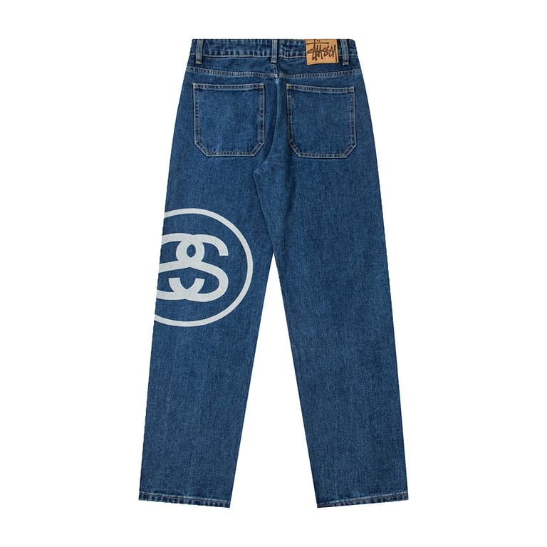 Stüssy SS25 Big Logo Denim Pants Blue - 4