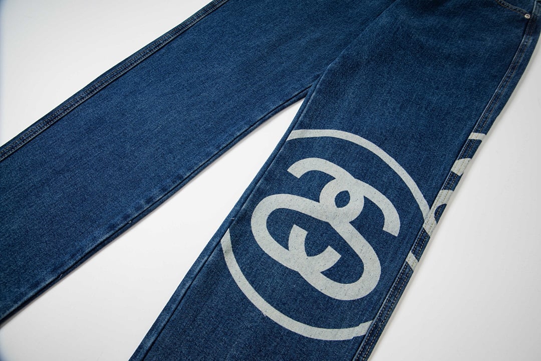 Stüssy SS25 Big Logo Denim Pants Blue - 8