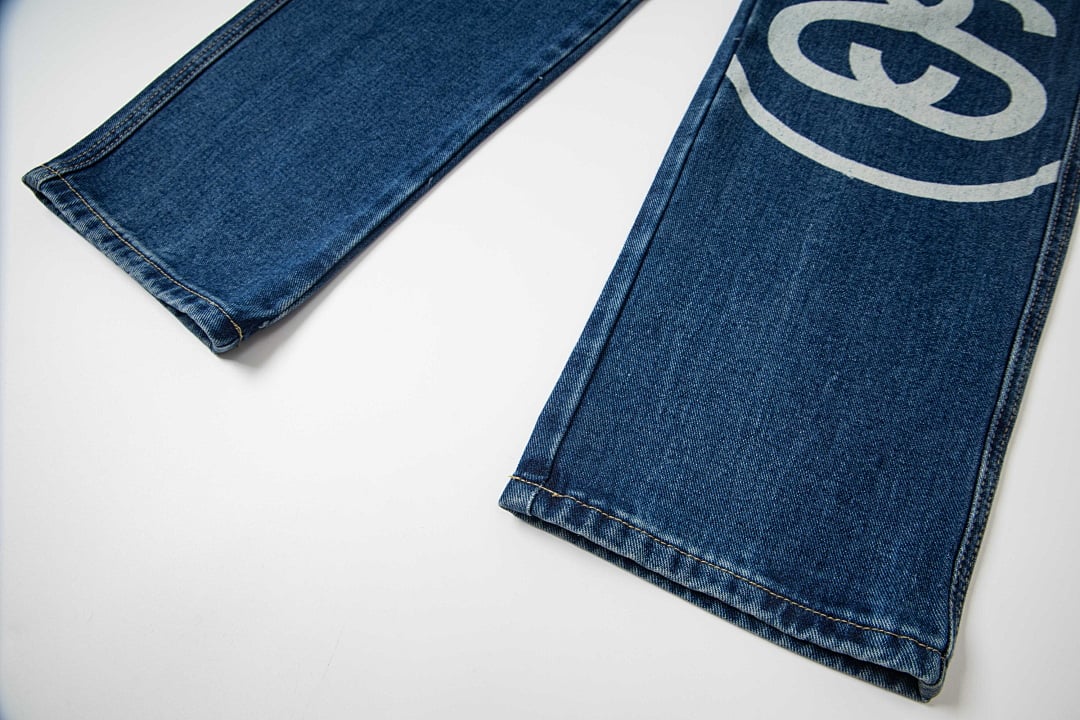 Stüssy SS25 Big Logo Denim Pants Blue - 9