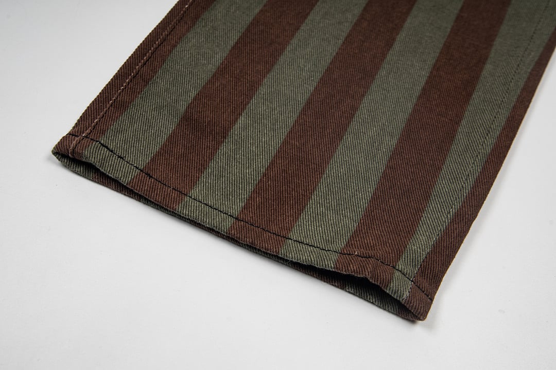 Stüssy Big Ol' Jeans Striped Brown Olive - 12