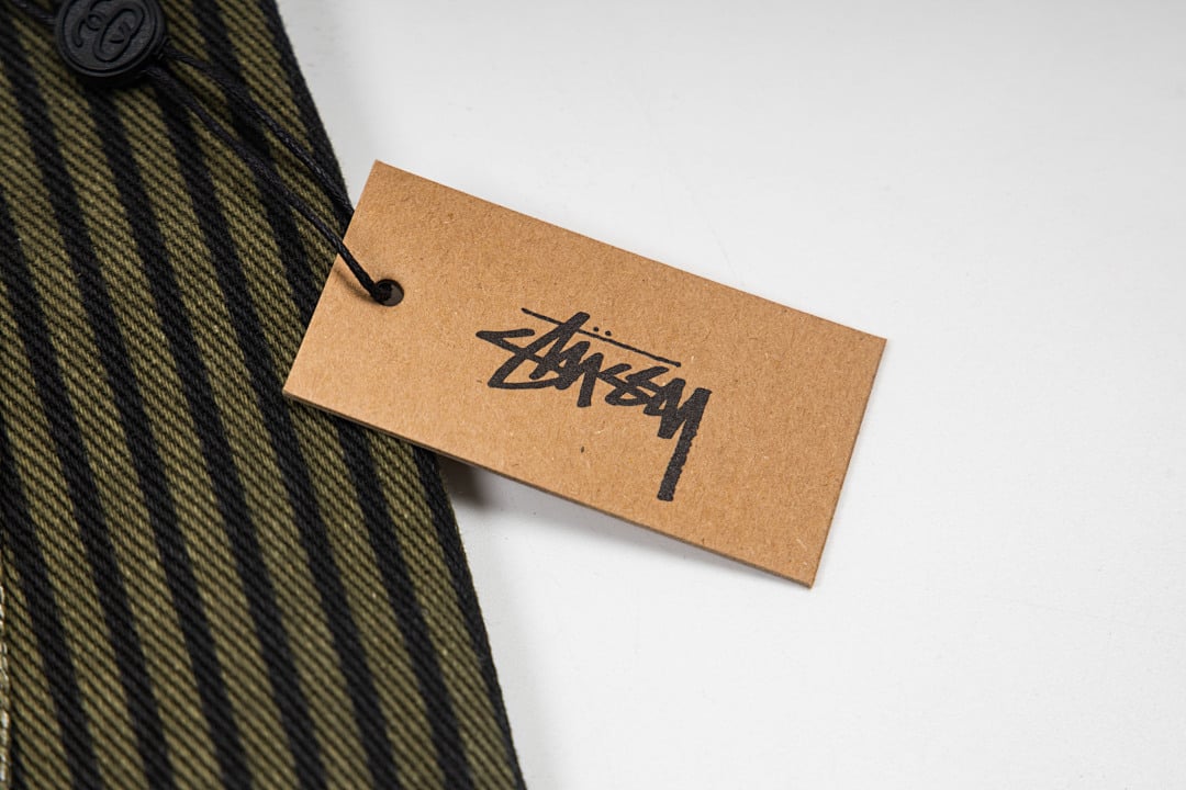 Stüssy Big Ol' Jeans Hickory Stripe Olive - 12