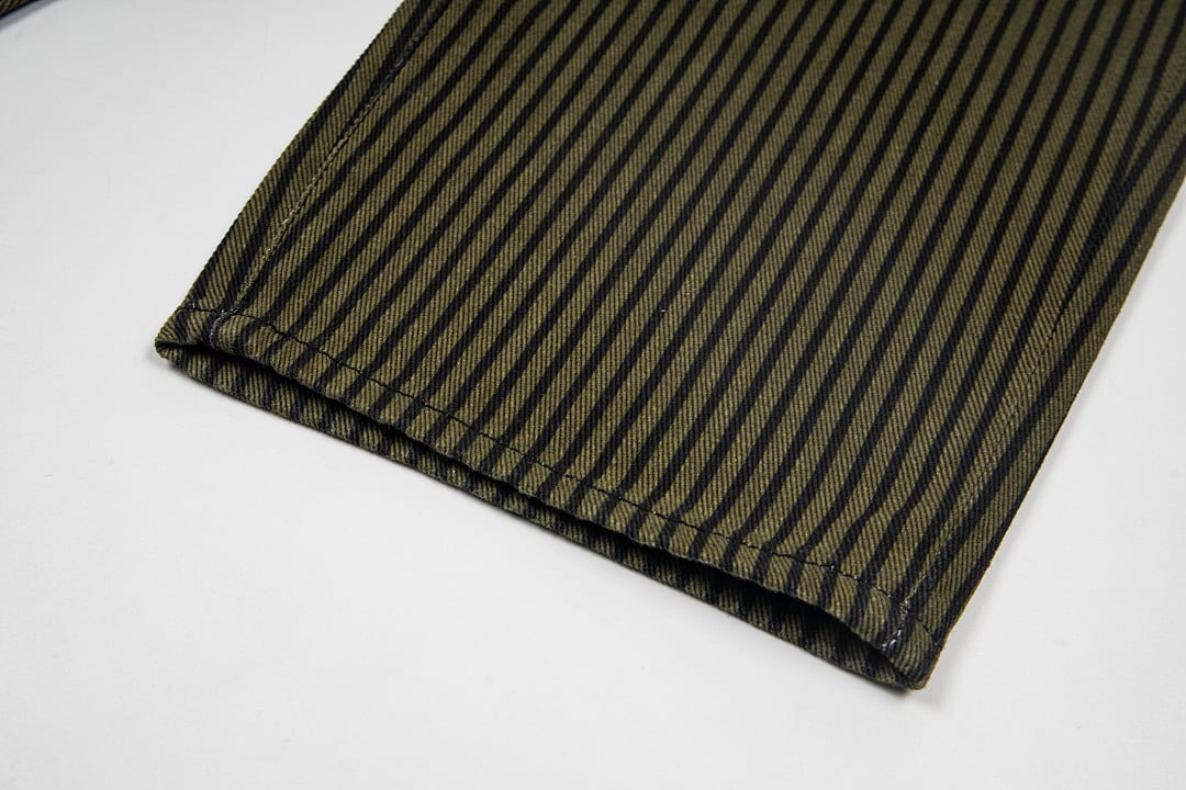 Stüssy Big Ol' Jeans Hickory Stripe Olive - 14