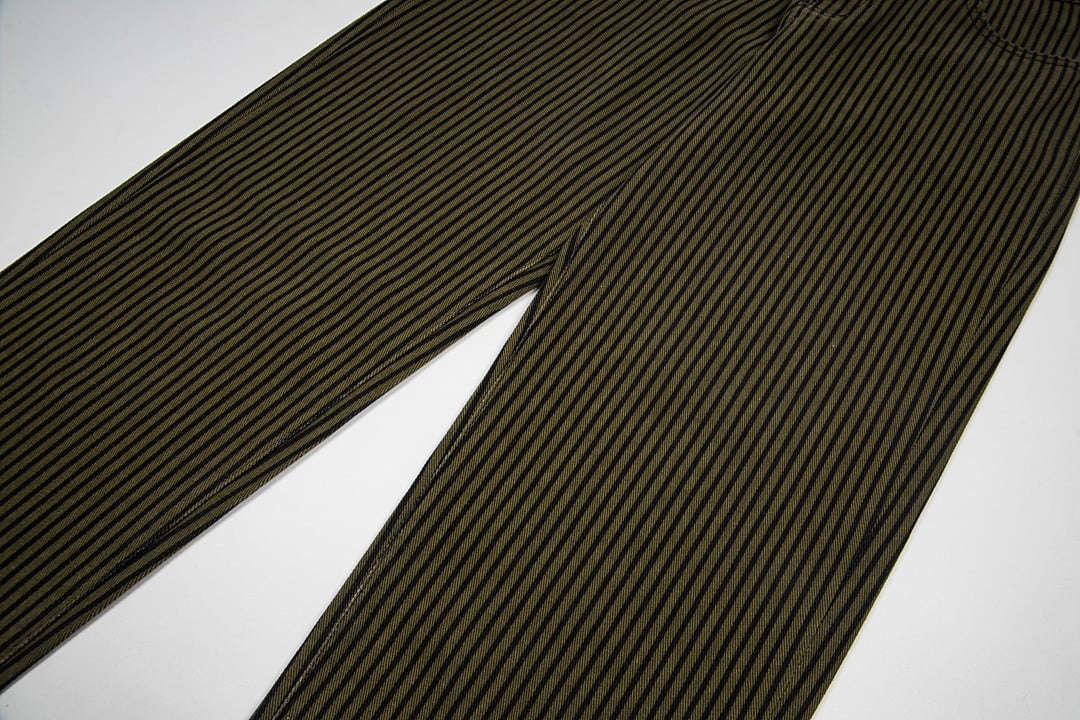 Stüssy Big Ol' Jeans Hickory Stripe Olive - 15