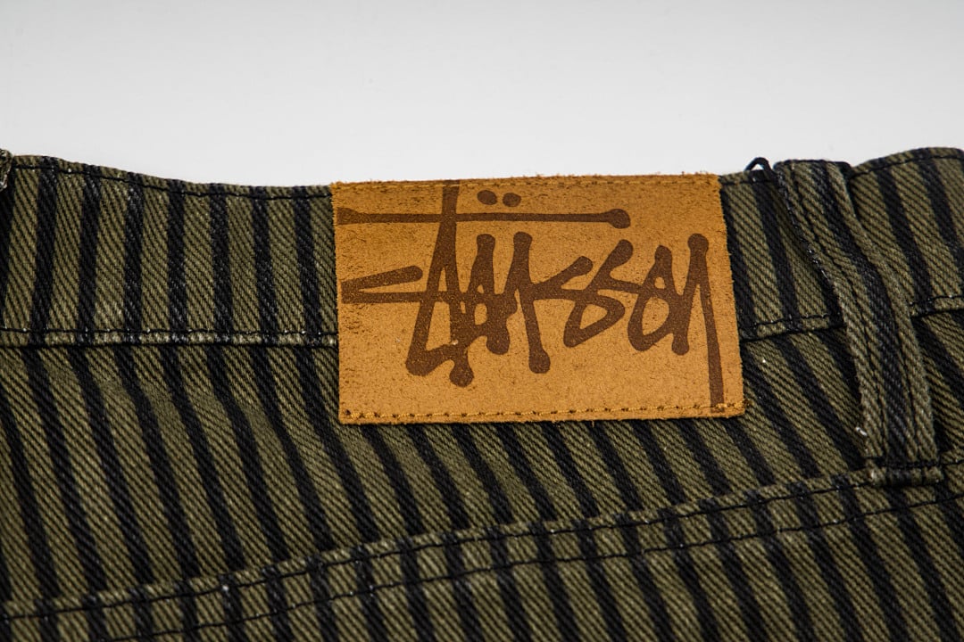 Stüssy Big Ol' Jeans Hickory Stripe Olive - 8