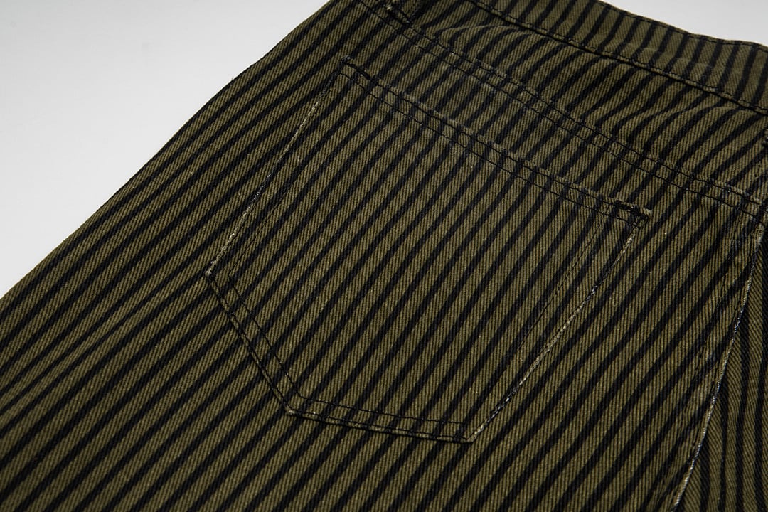 Stüssy Big Ol' Jeans Hickory Stripe Olive - 10
