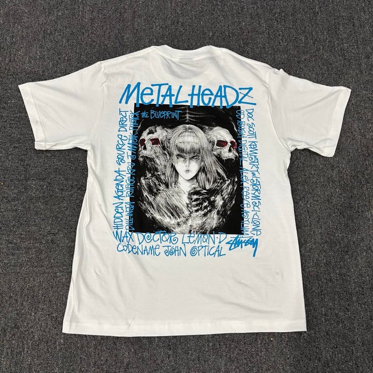 Stüssy Metalheadz Graphic Tee White - 4