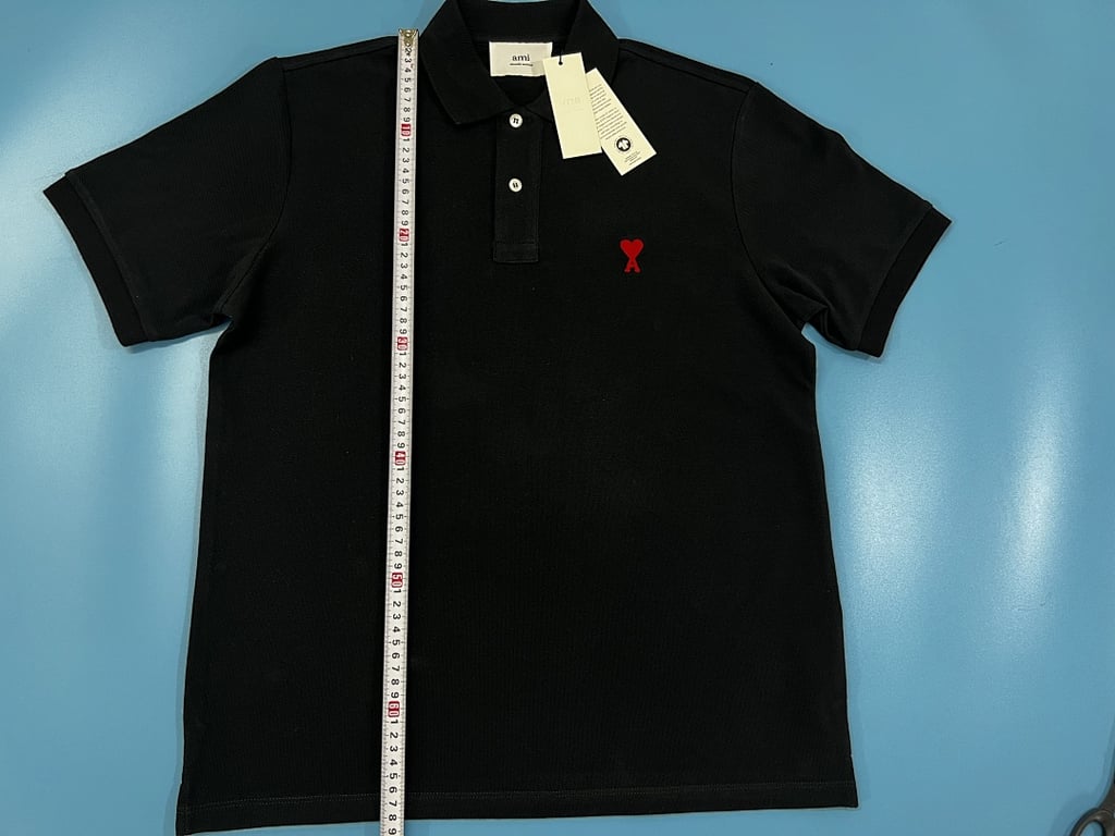Ami Paris Ami de Coeur Polo Black - 11