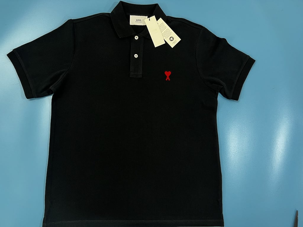 Ami Paris Ami de Coeur Polo Black - 16