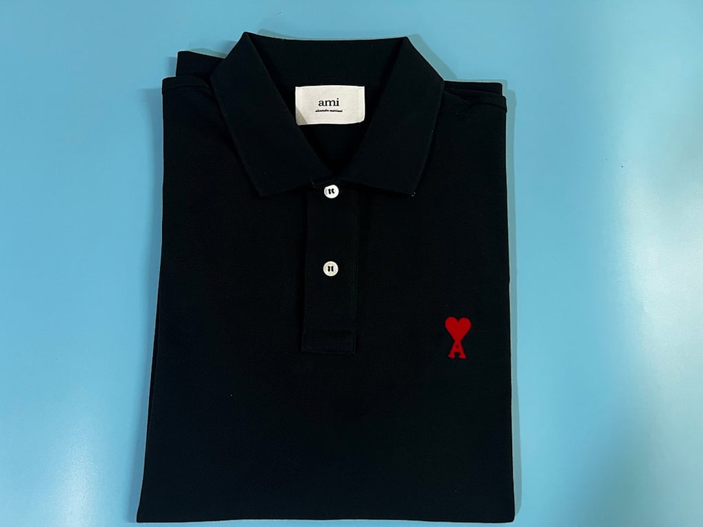 Ami Paris Ami de Coeur Polo Black - 3